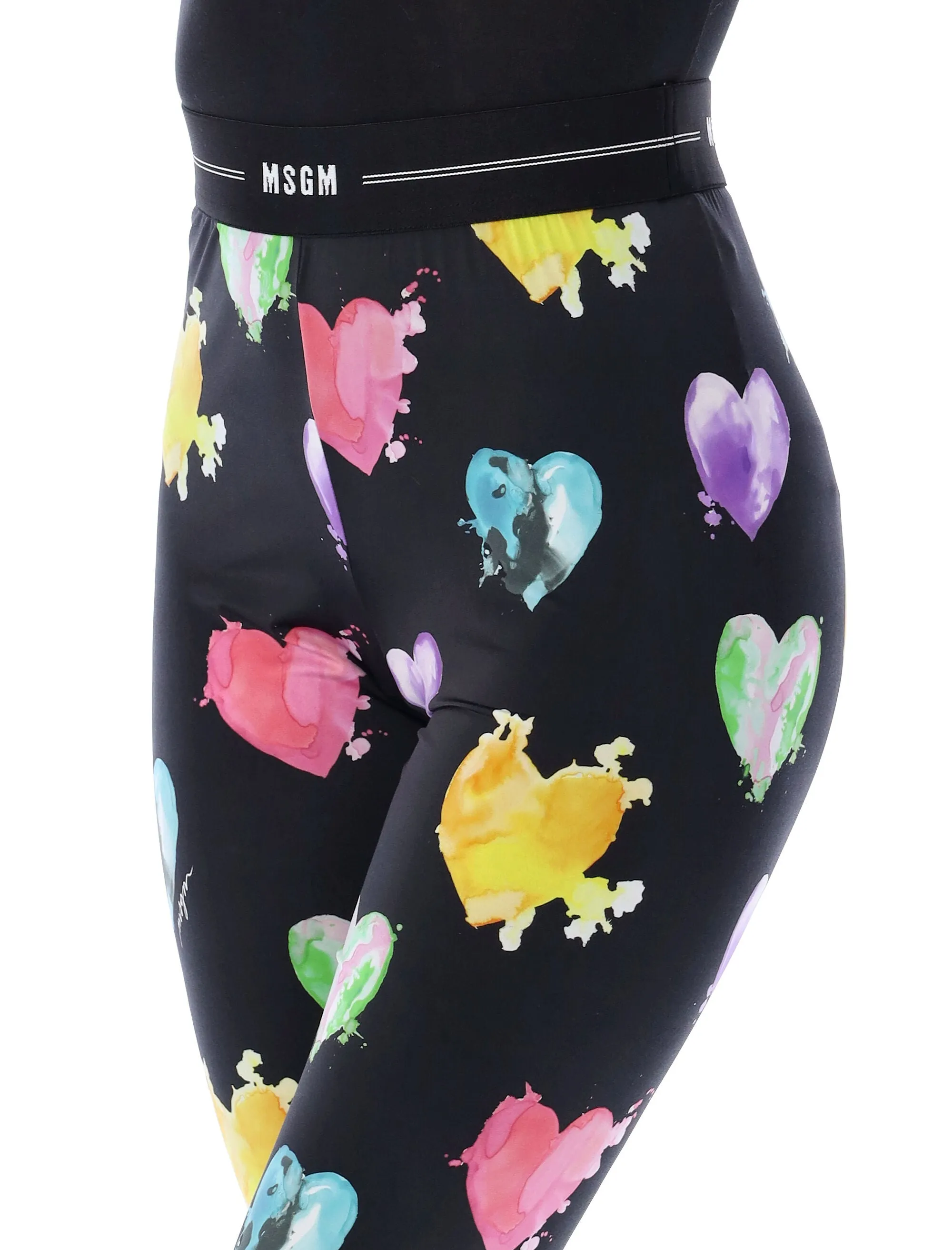 MSGM Heart Print Leggings