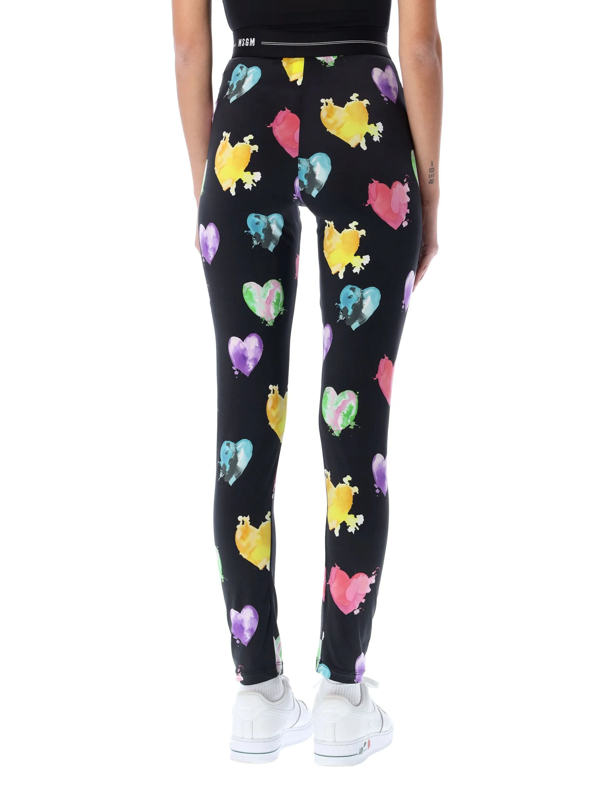 MSGM Heart Print Leggings