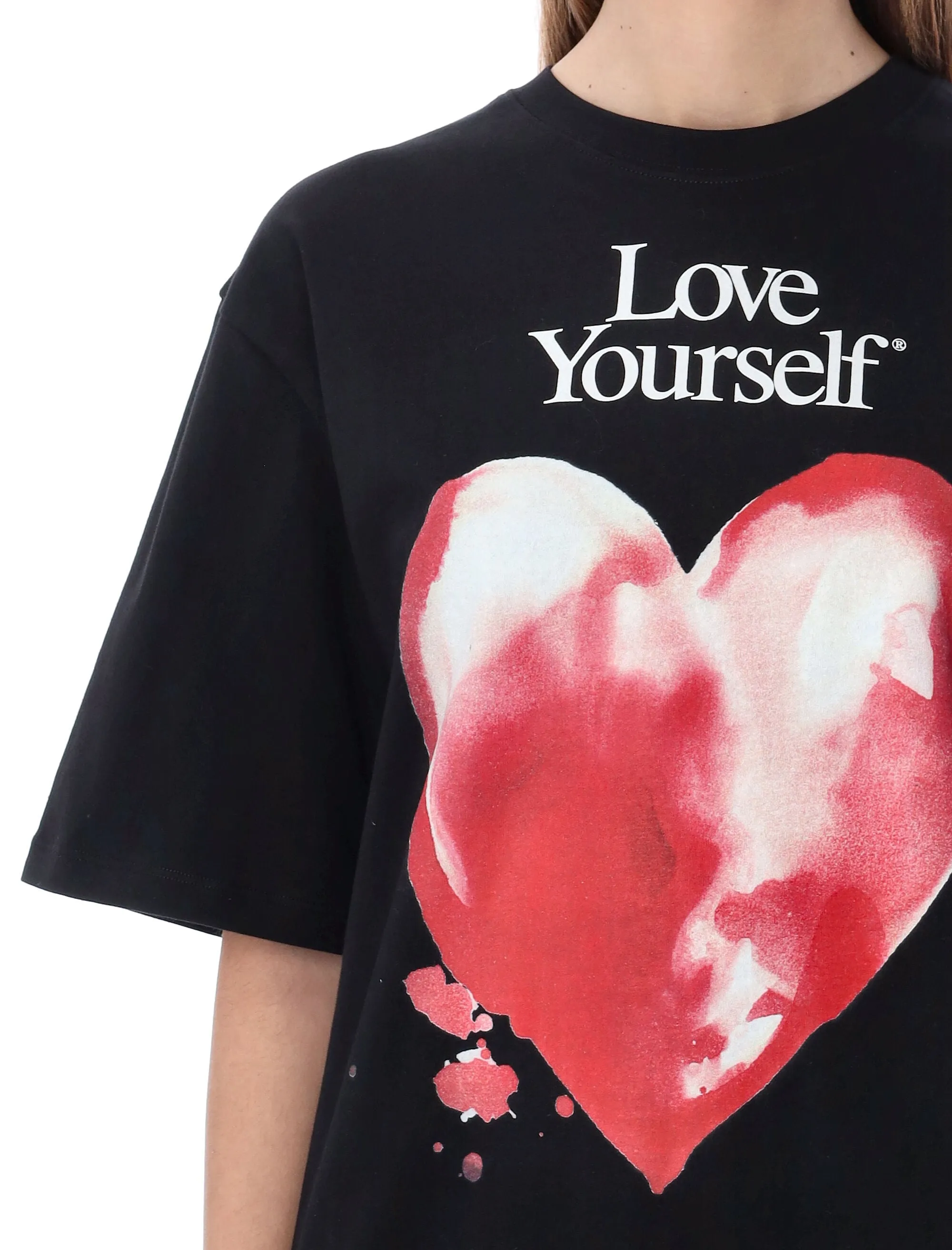 MSGM Heart Printed Crewneck T-Shirt
