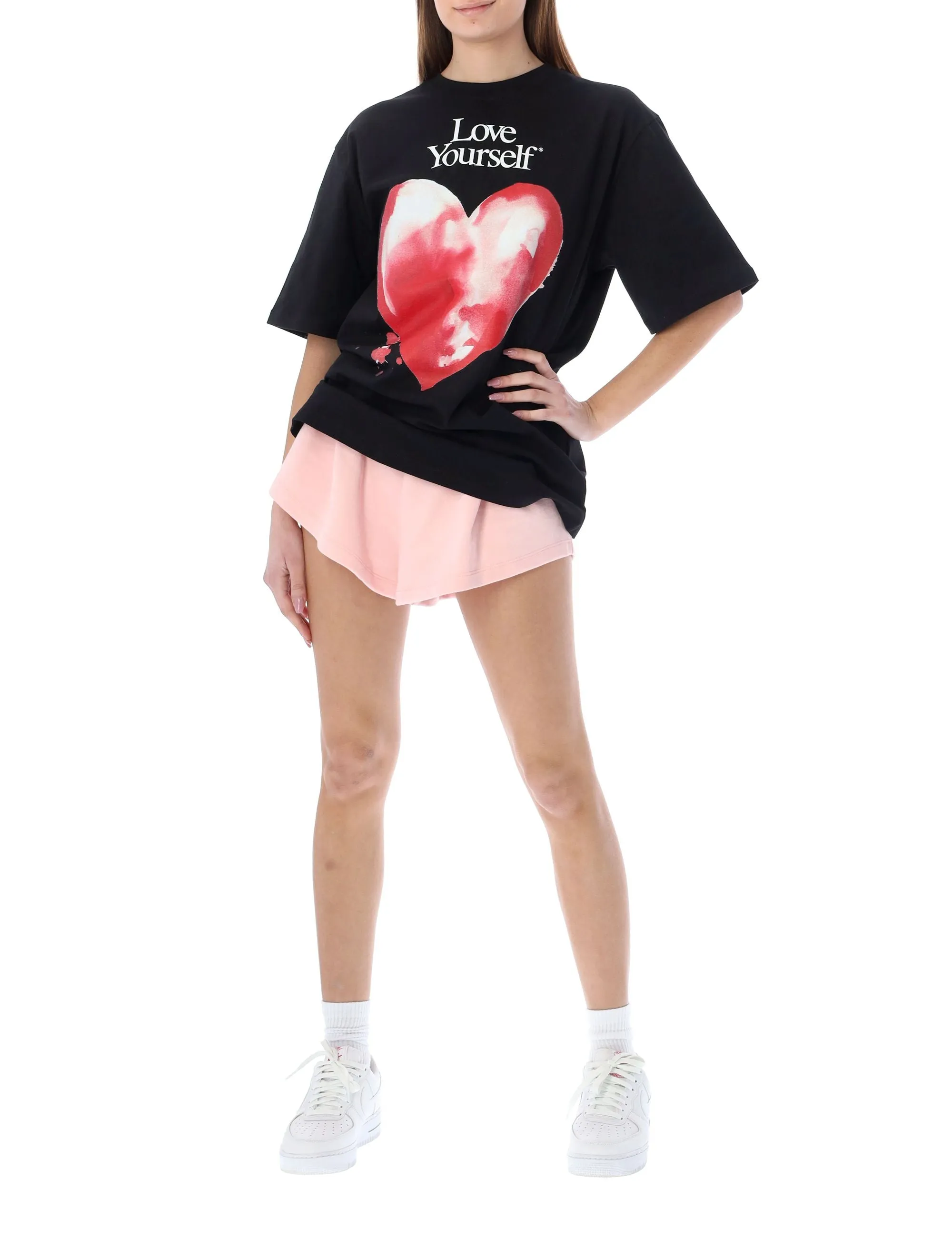 MSGM Heart Printed Crewneck T-Shirt