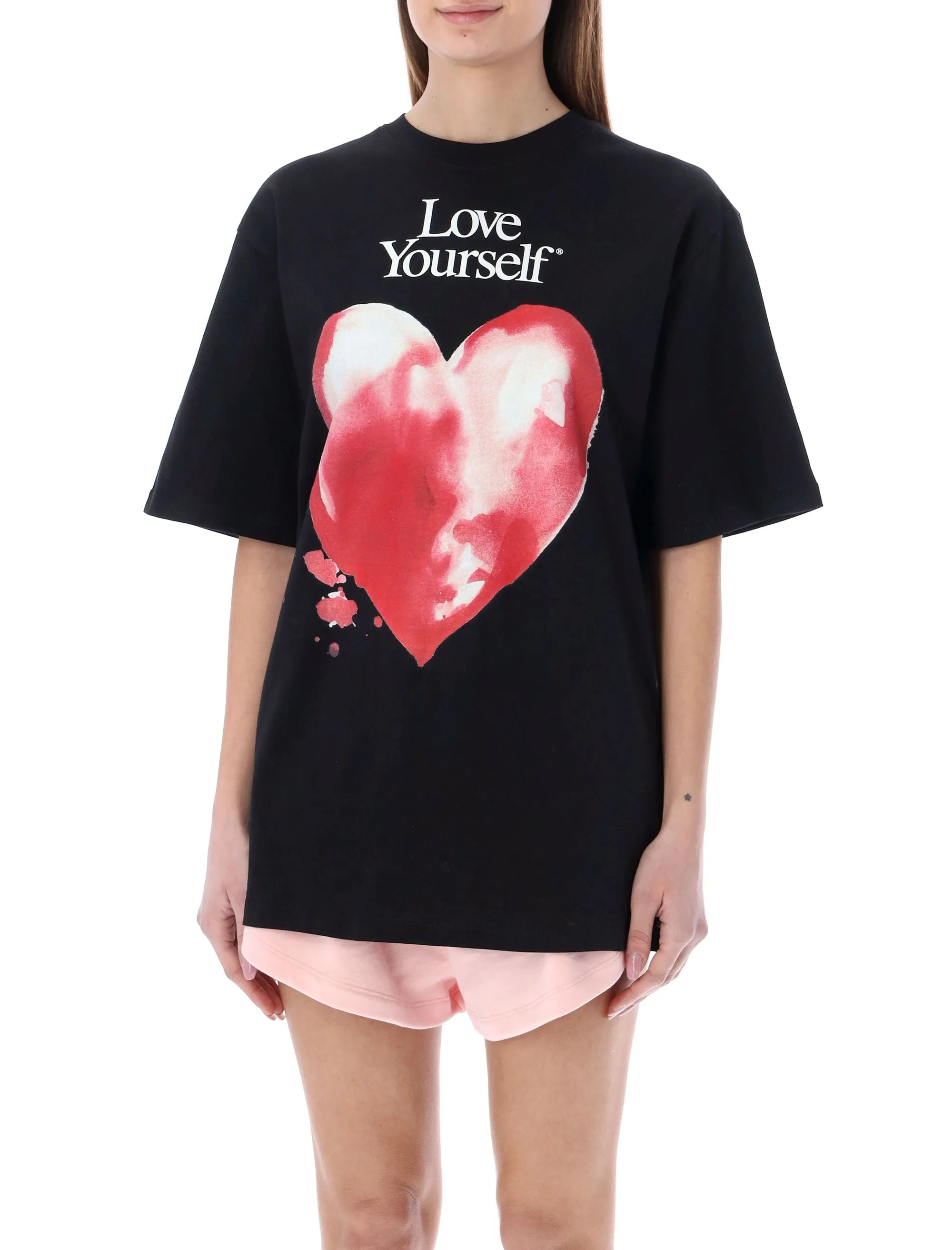 MSGM Heart Printed Crewneck T-Shirt