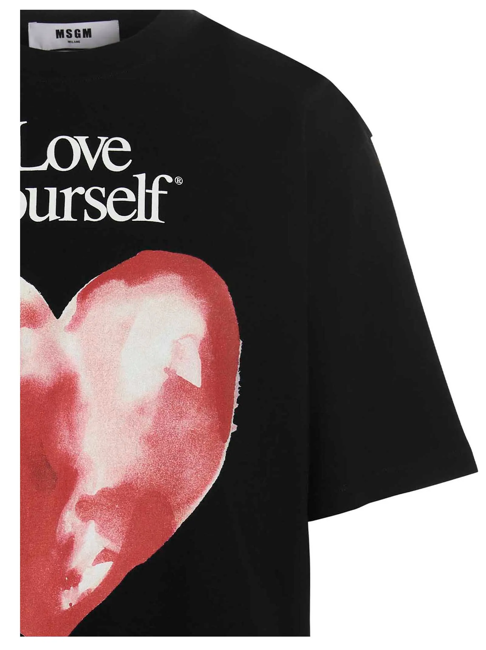 MSGM Heart Printed Crewneck T-Shirt