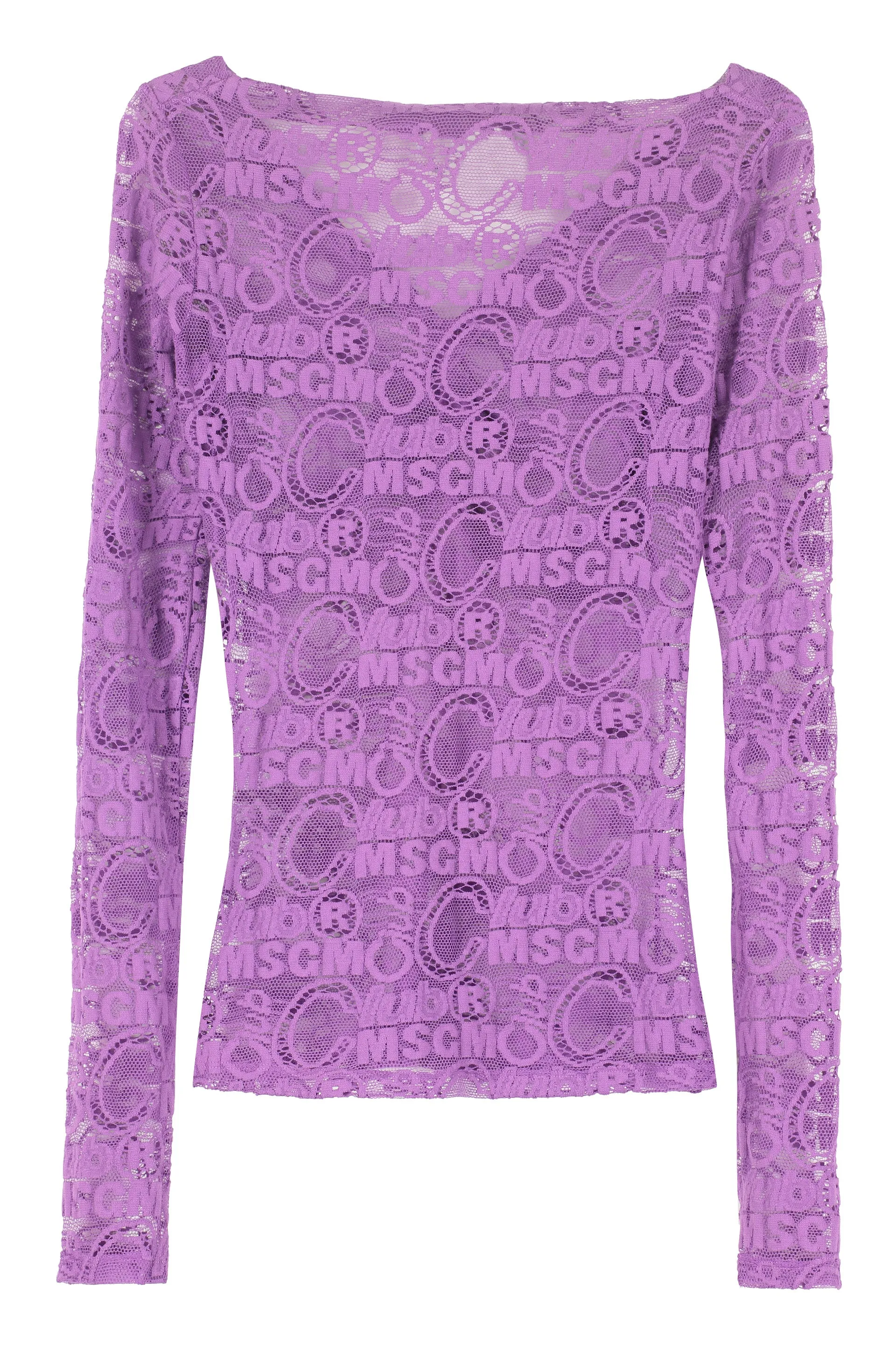 MSGM Lace Layered V-Neck Top