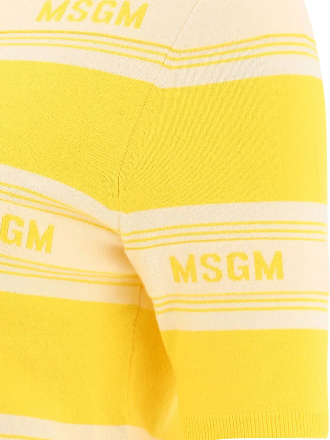 MSGM Logo Intarsia Striped Knitted Top
