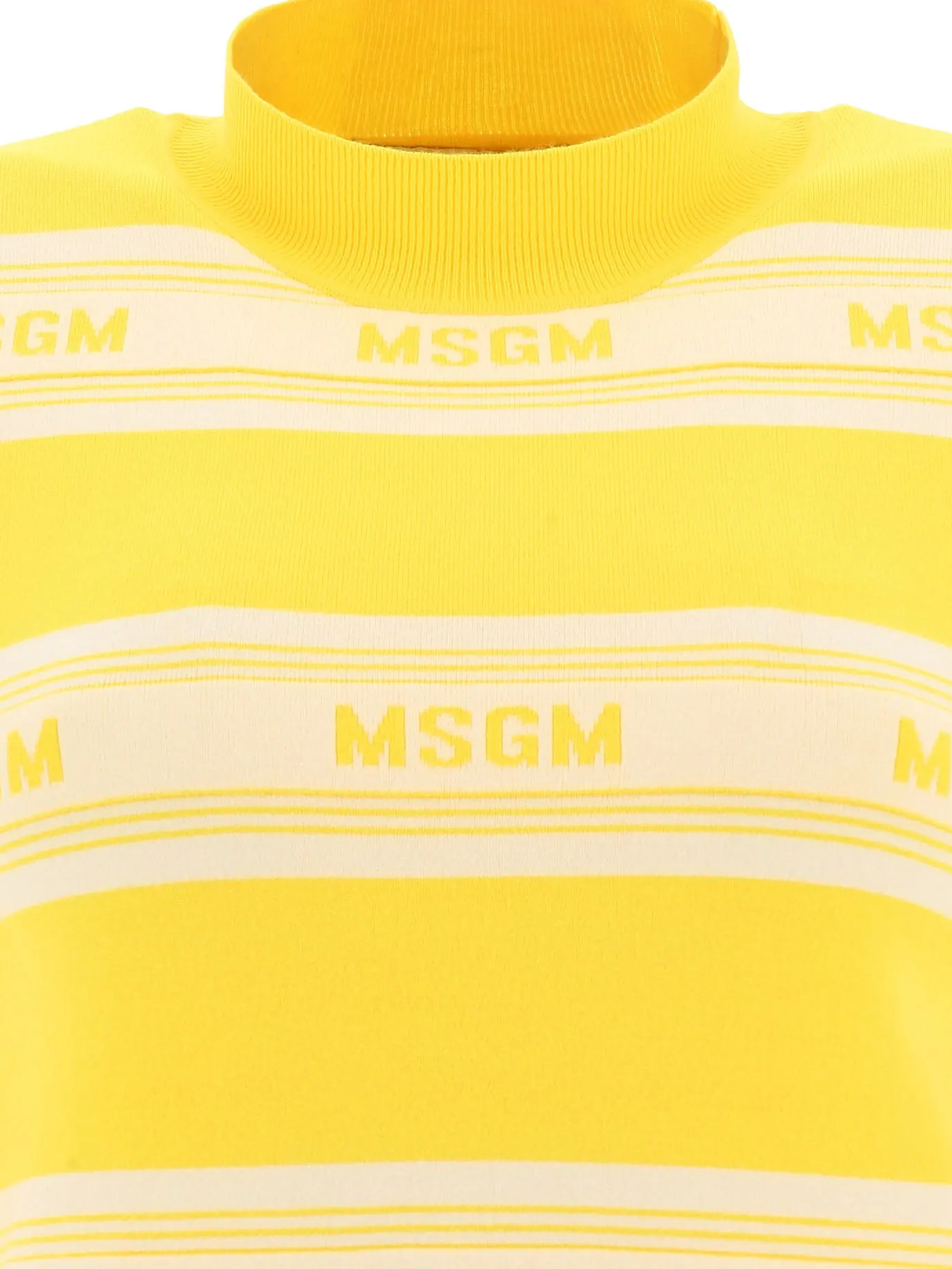 MSGM Logo Intarsia Striped Knitted Top