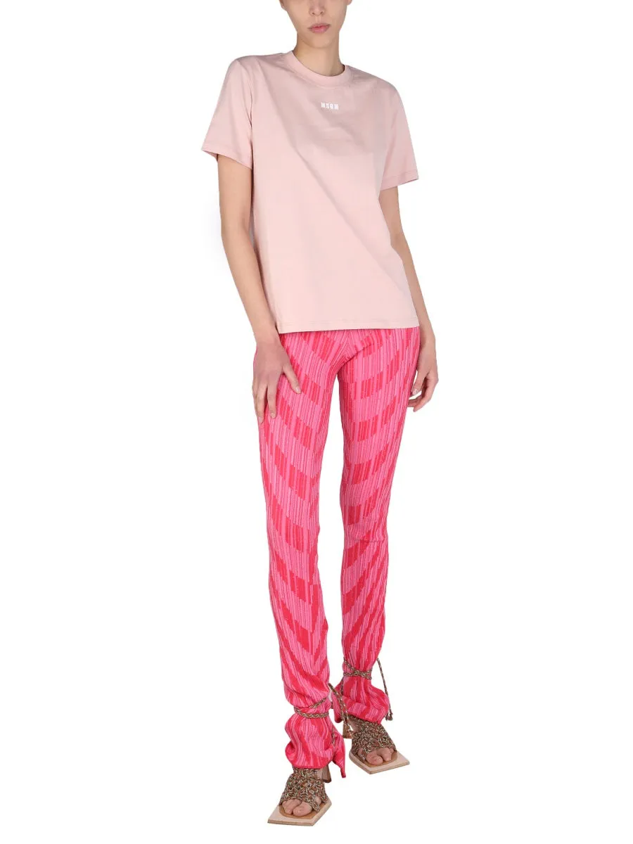 MSGM Logo Print Crewneck T-Shirt