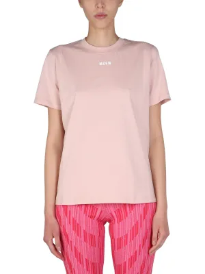 MSGM Logo Print Crewneck T-Shirt