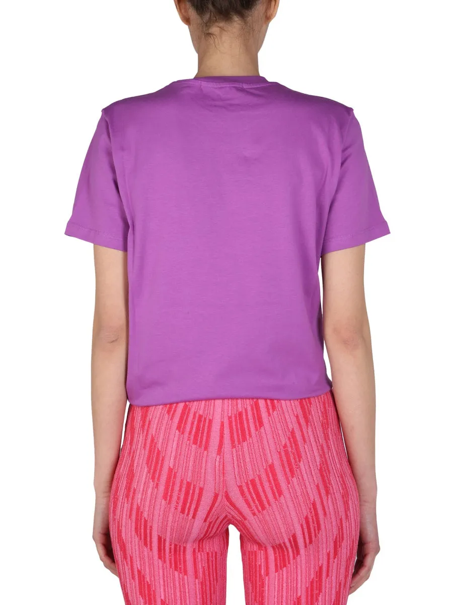 MSGM Logo Print Crewneck T-Shirt
