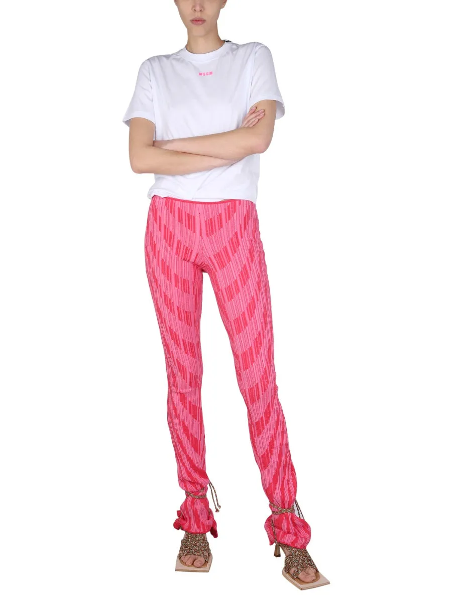 MSGM Logo Print Crewneck T-Shirt