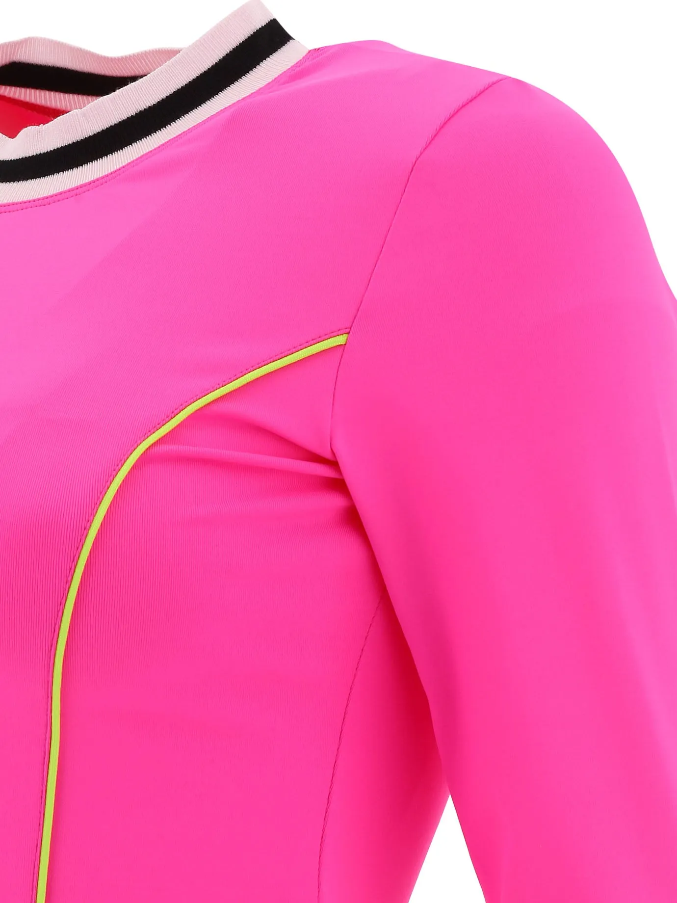 MSGM Logo Print Long Sleeved Cropped Top