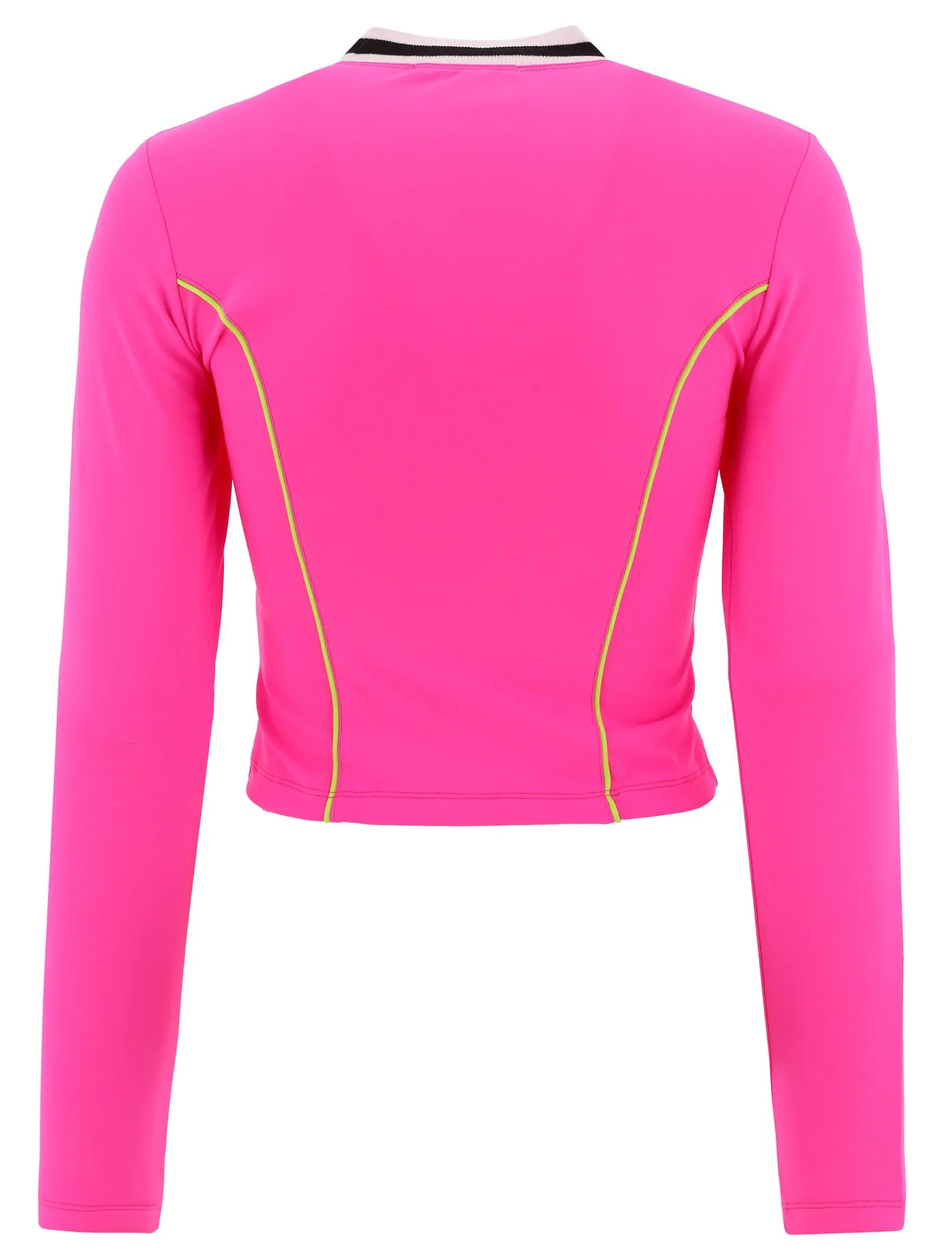 MSGM Logo Print Long Sleeved Cropped Top