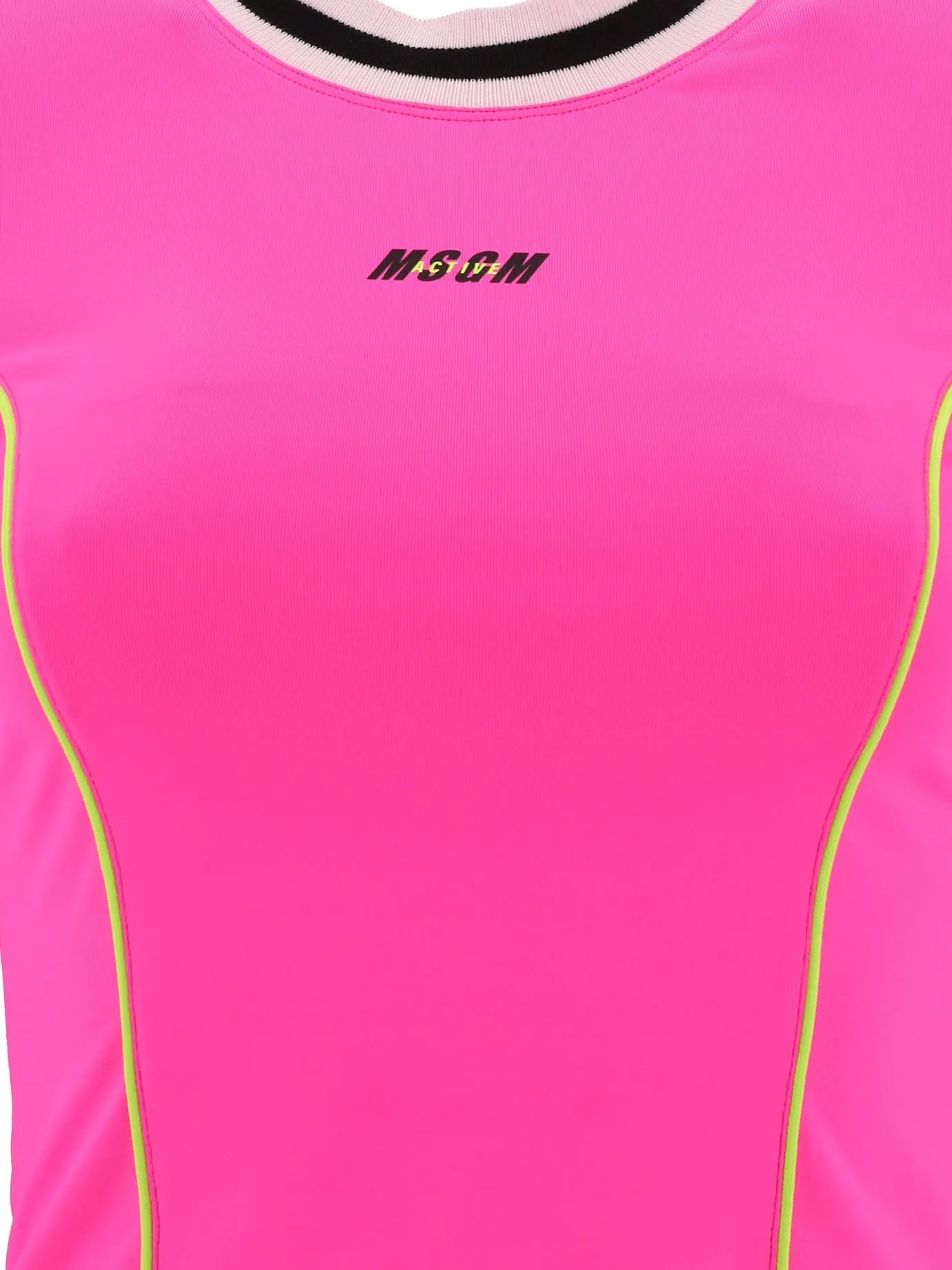 MSGM Logo Print Long Sleeved Cropped Top