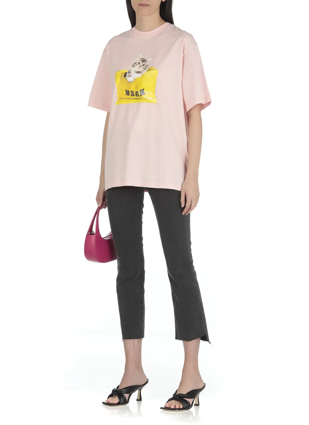 MSGM Logo Printed Crewneck T-Shirt