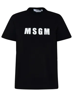 MSGM Logo Printed Crewneck T-Shirt