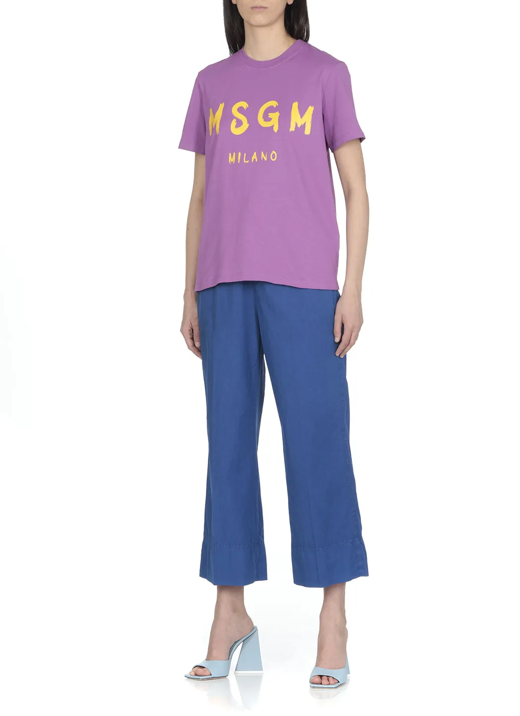MSGM Logo Printed Crewneck T-Shirt