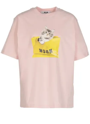 MSGM Logo Printed Crewneck T-Shirt
