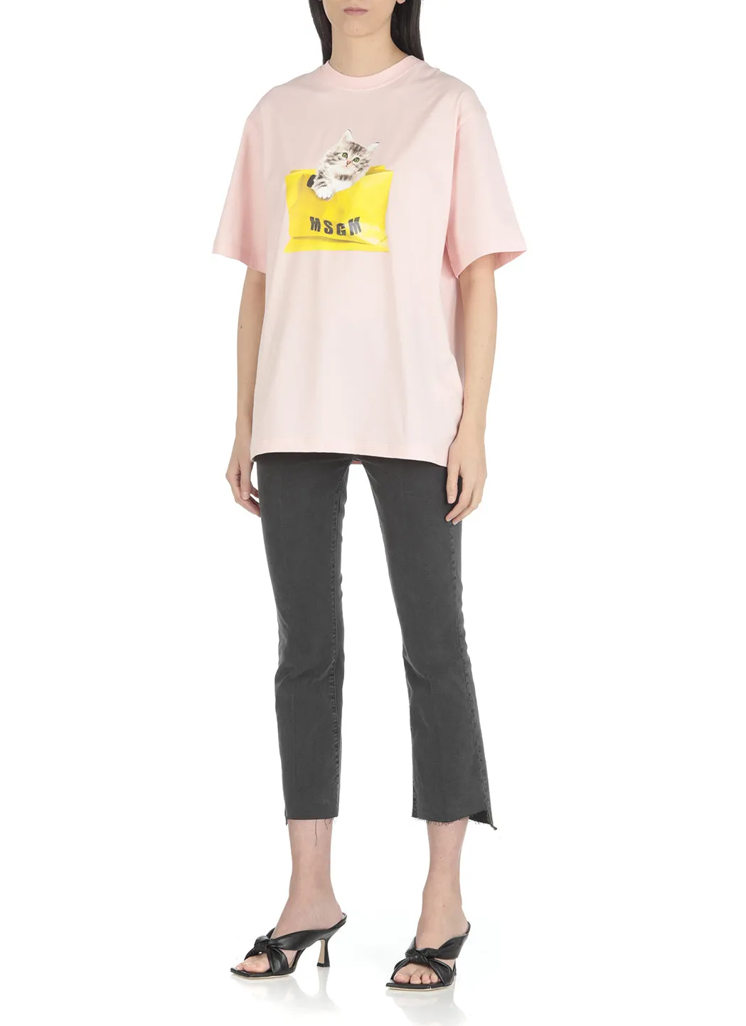 MSGM Logo Printed Crewneck T-Shirt