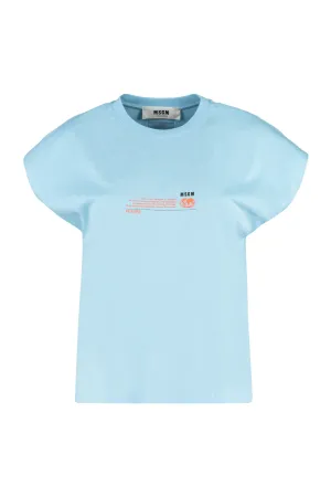 MSGM Logo Printed Crewneck T-Shirt