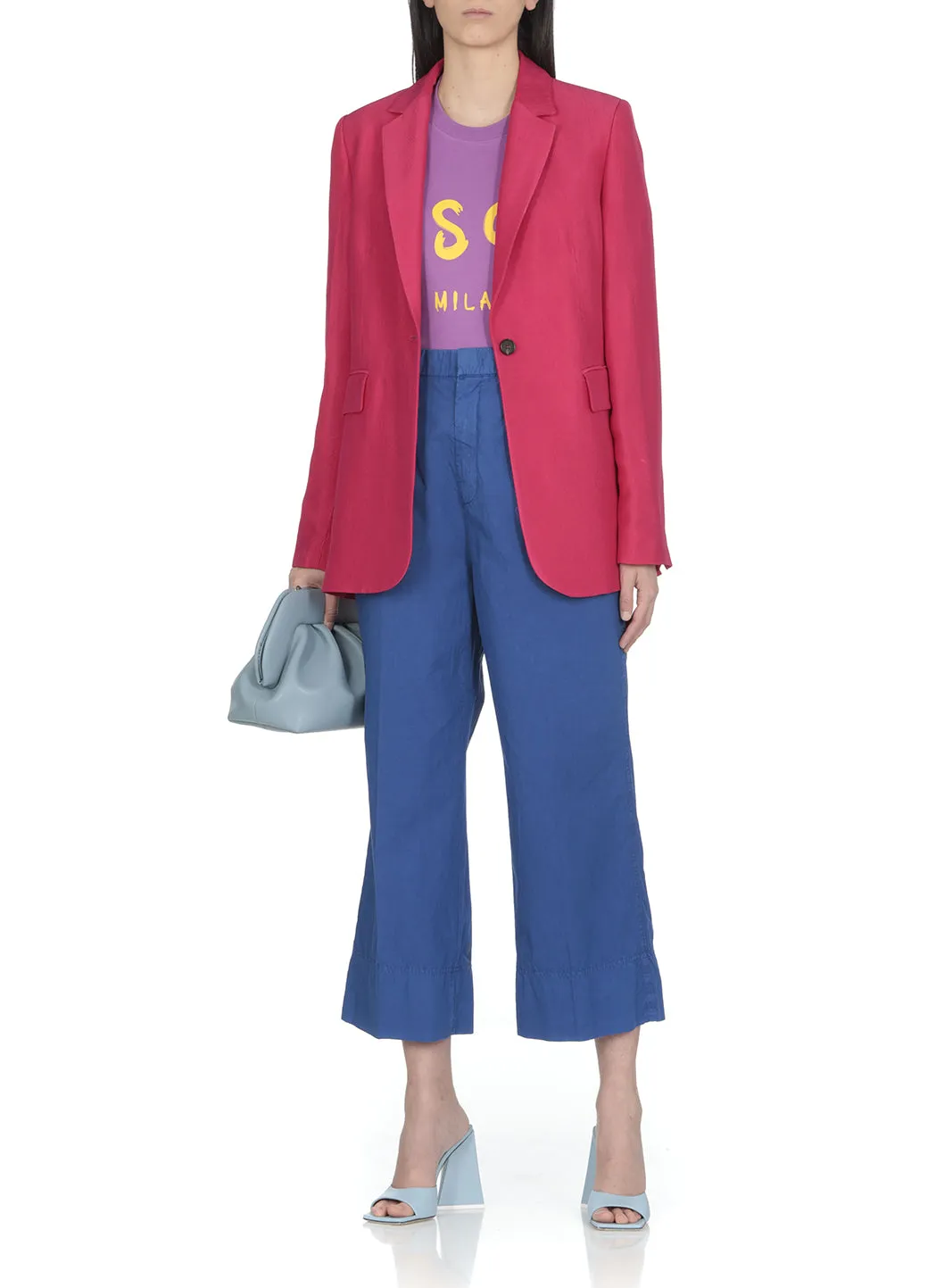 MSGM Logo Printed Crewneck T-Shirt
