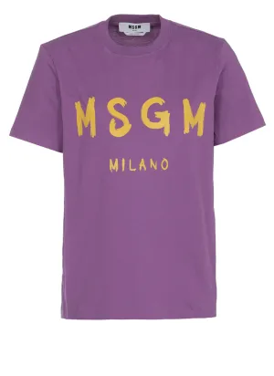 MSGM Logo Printed Crewneck T-Shirt