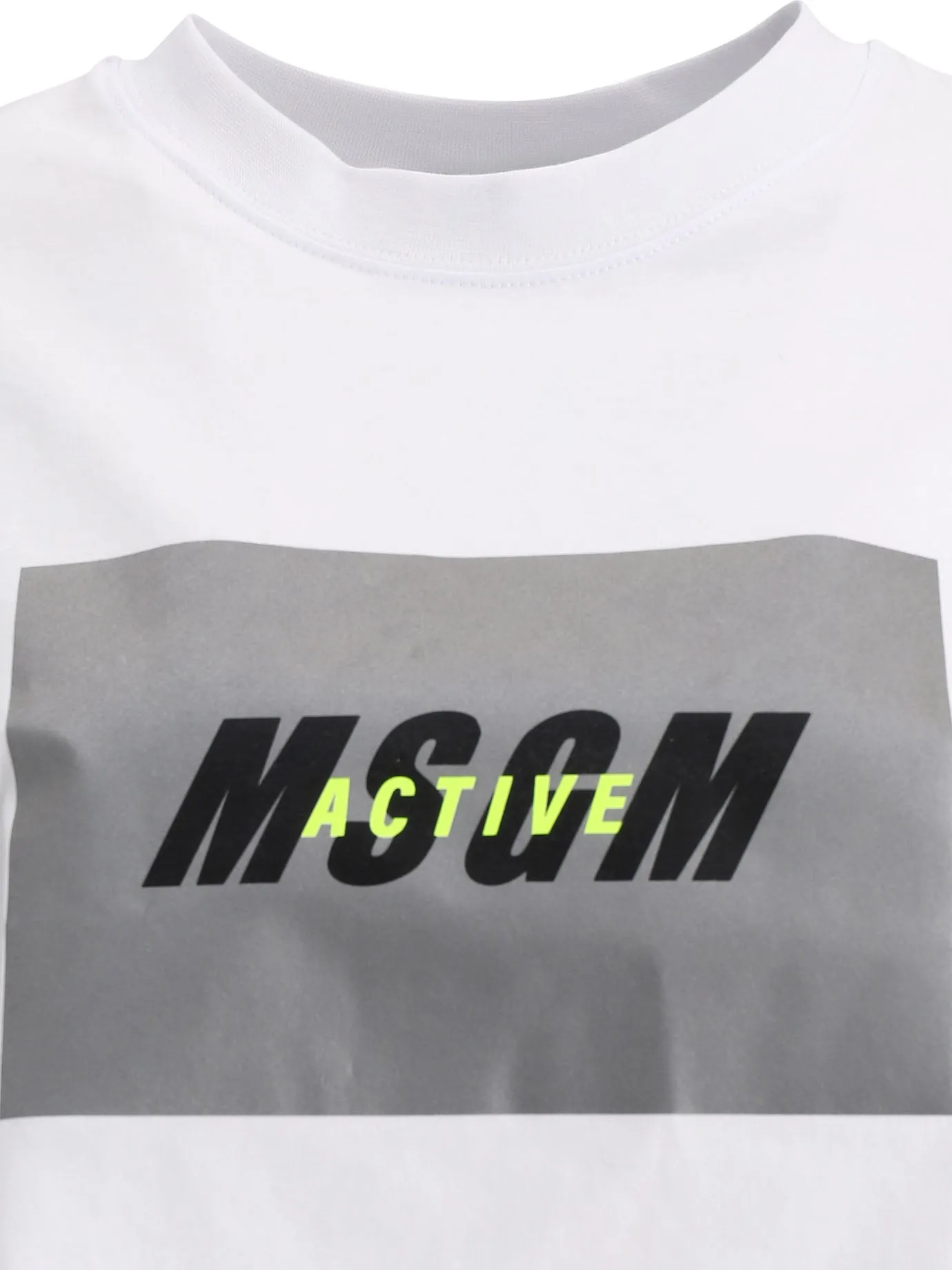 MSGM Logo Printed Cropped T-Shirt