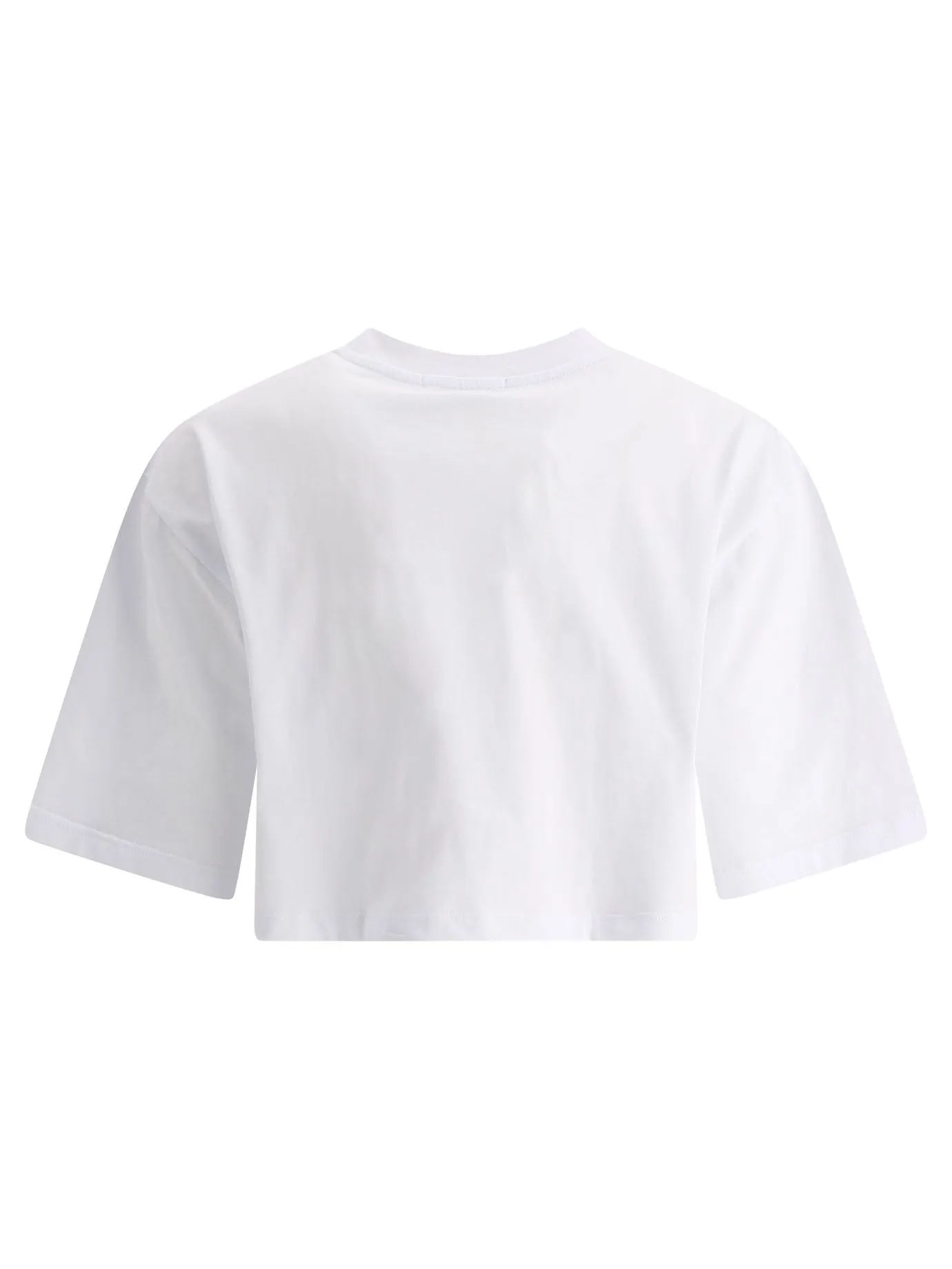 MSGM Logo Printed Cropped T-Shirt