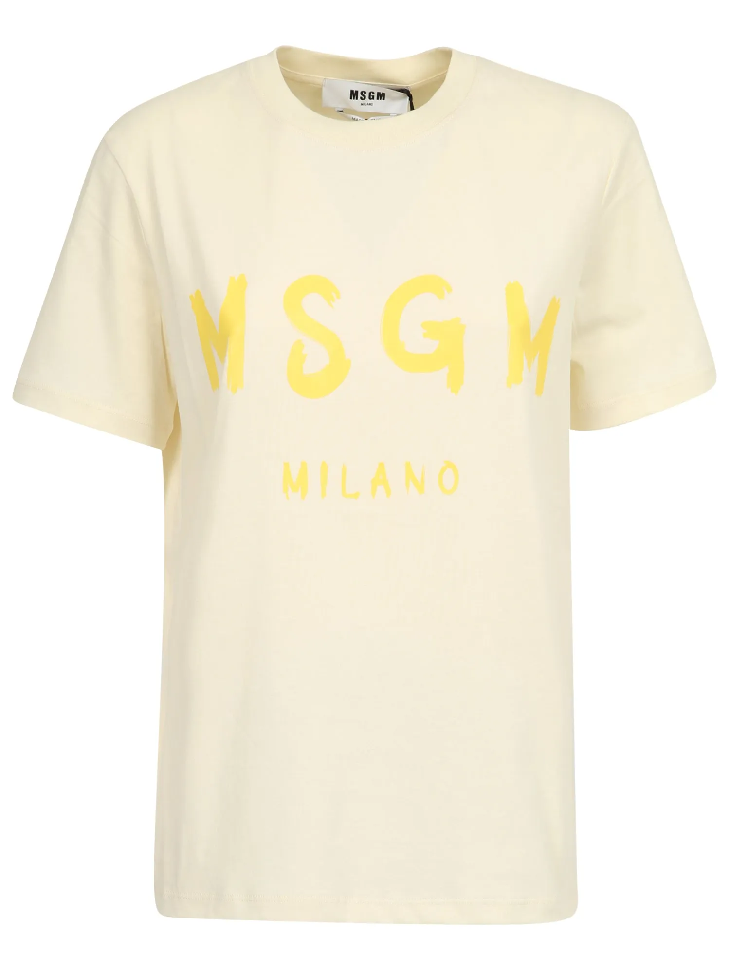 MSGM Logo Printed Round Neck T-Shirt