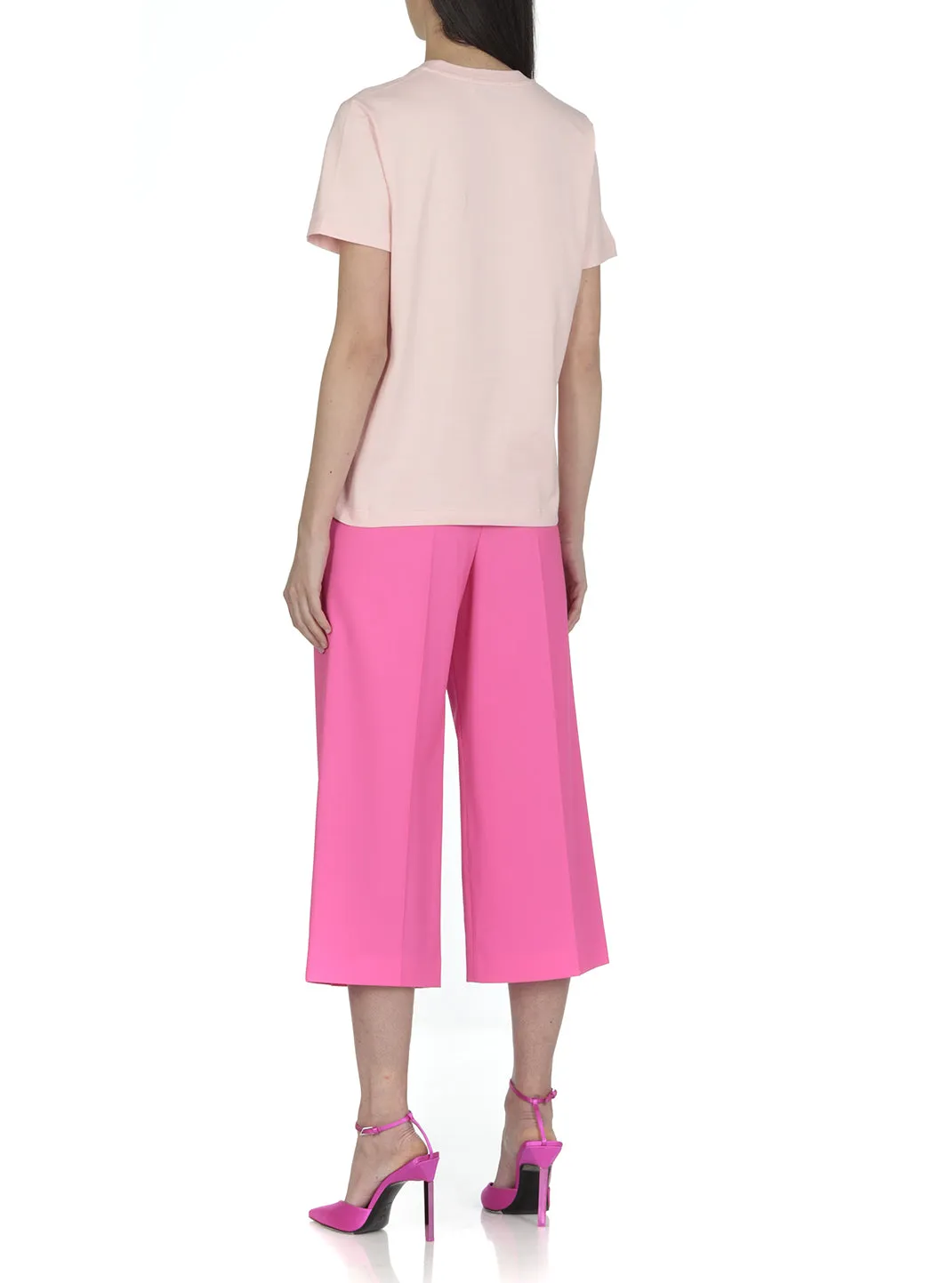 MSGM Micro Logo Printed Crewneck T-Shirt
