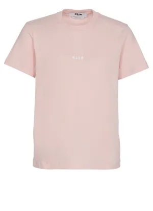 MSGM Micro Logo Printed Crewneck T-Shirt