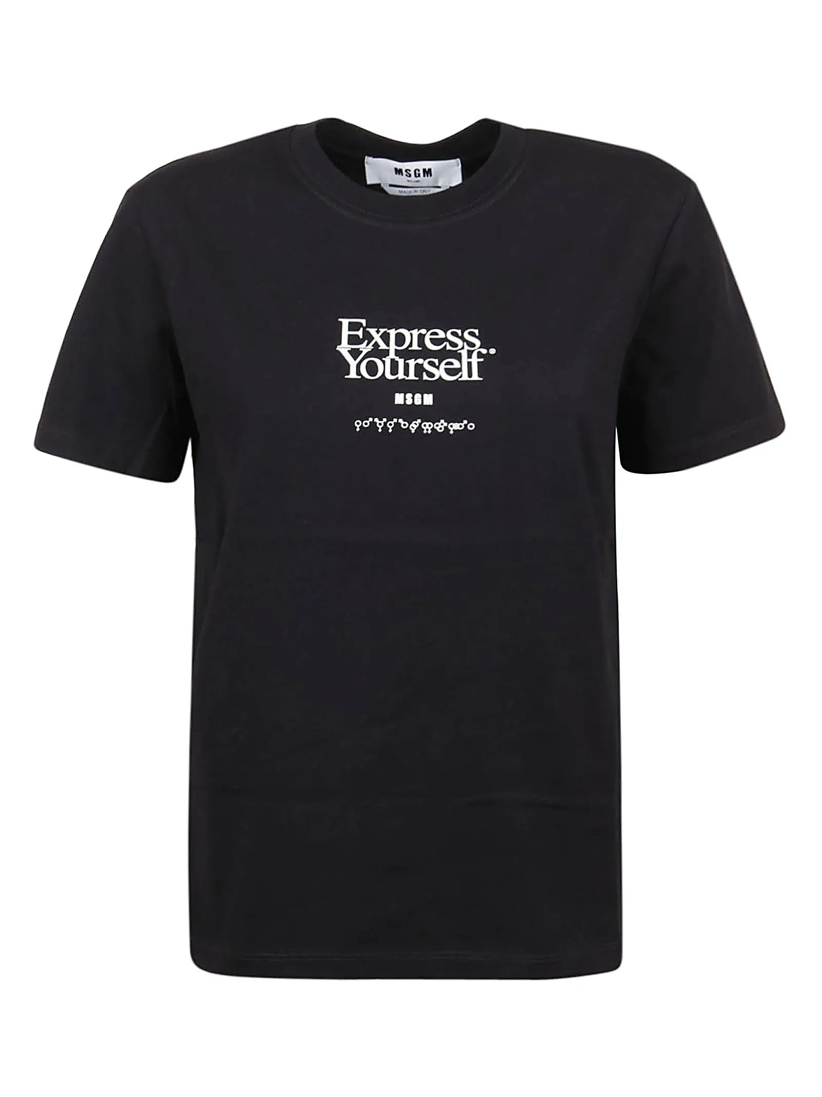 MSGM Slogan Printed Crewneck T-Shirt