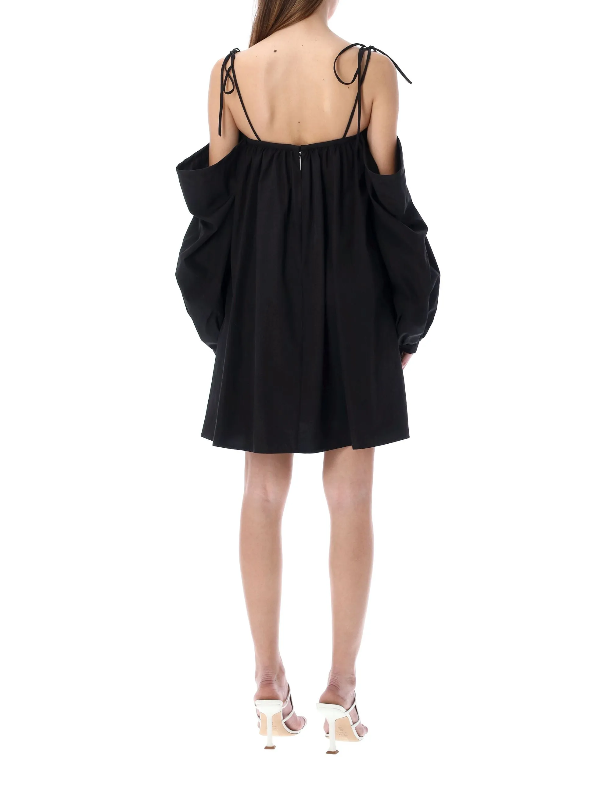 MSGM Tie Strap Cold Shoulder Dress