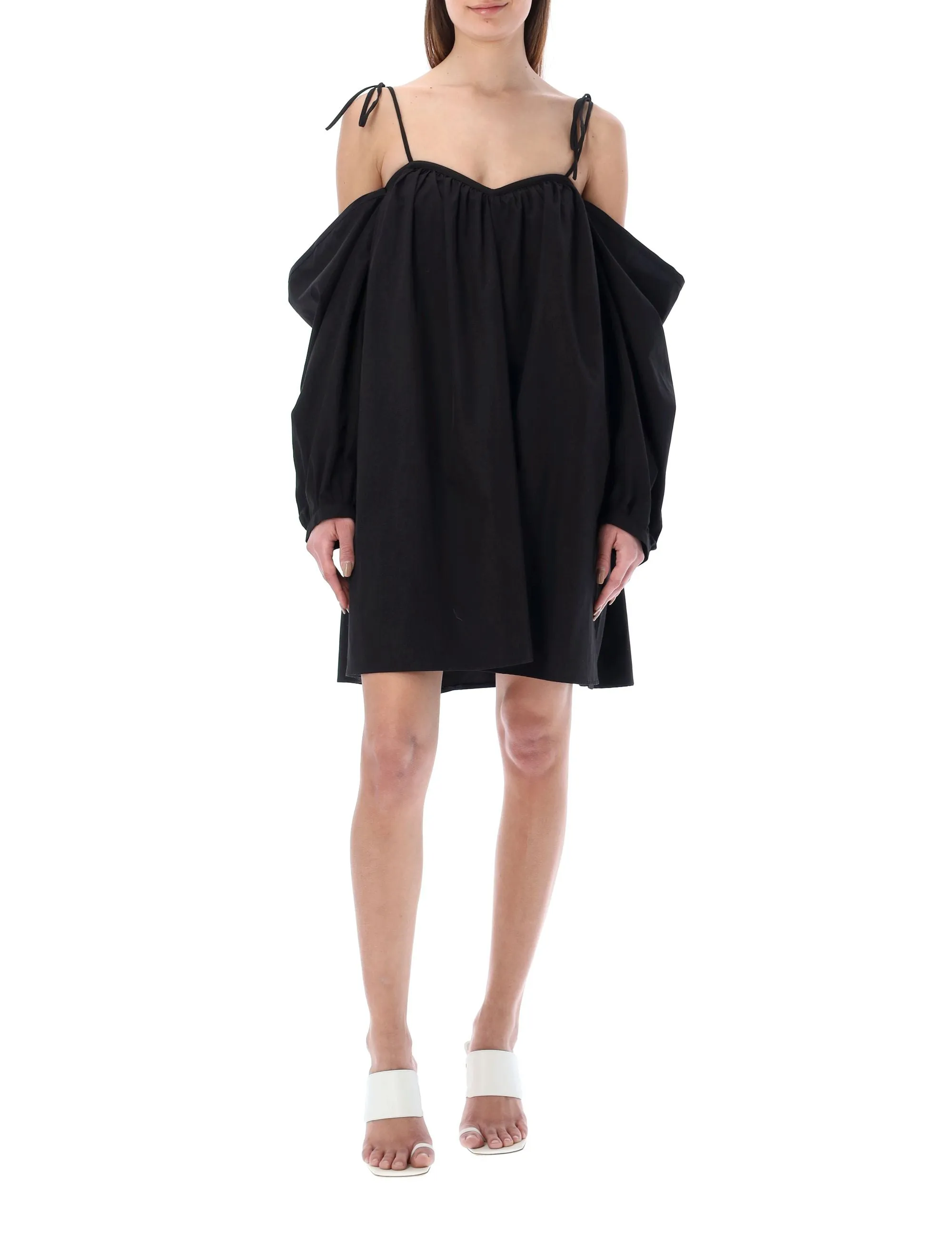 MSGM Tie Strap Cold Shoulder Dress