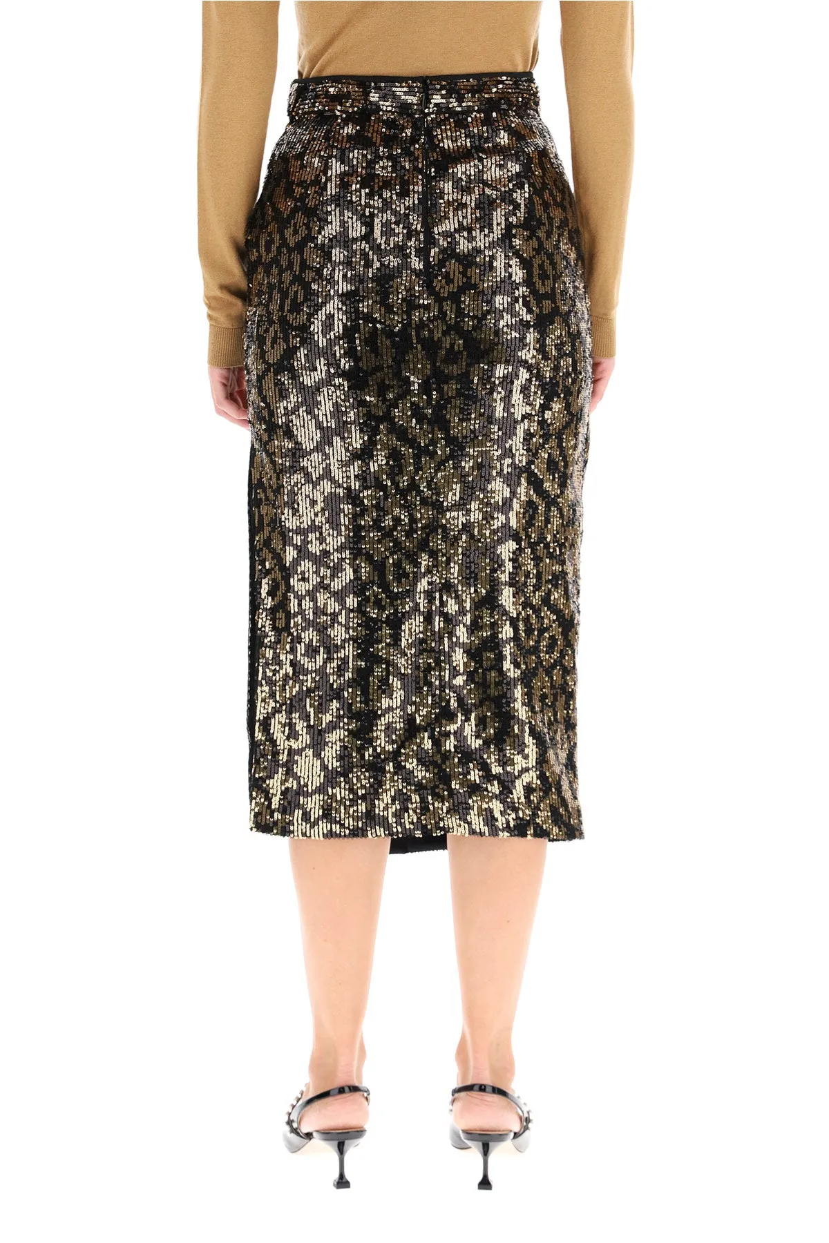 N21 High Waist Cut-Out Midi Skirt