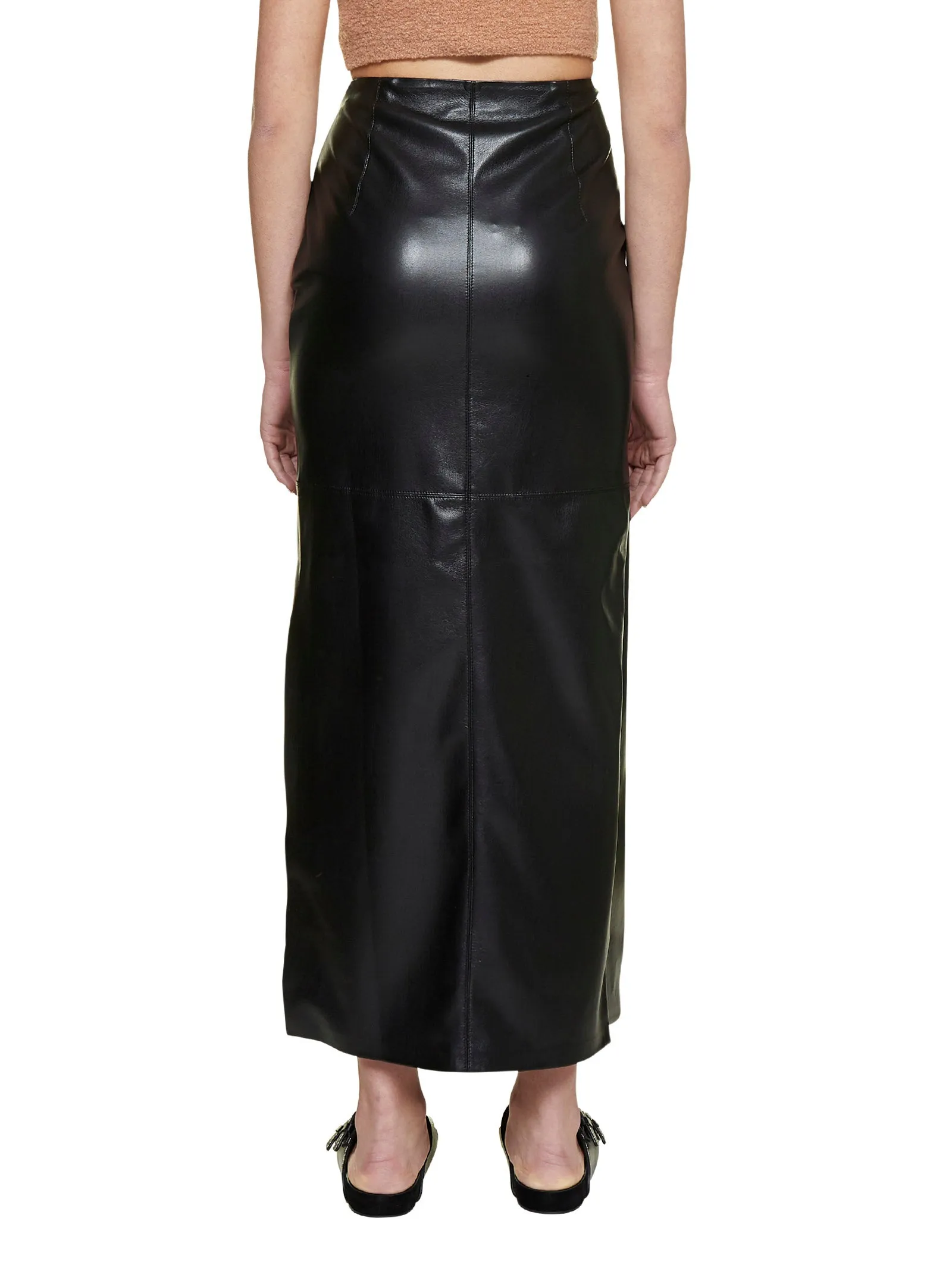 Nanushka High Waist Side Slit Maxi Skirt