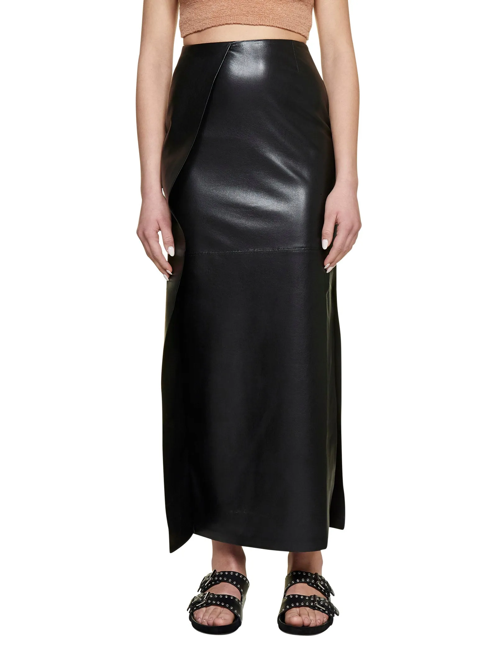 Nanushka High Waist Side Slit Maxi Skirt