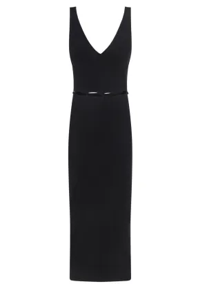 Nanushka U-Neck Loop-Waist Midi Dress