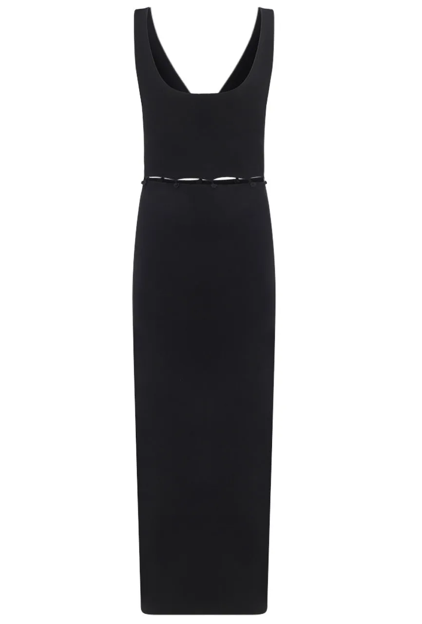 Nanushka U-Neck Loop-Waist Midi Dress