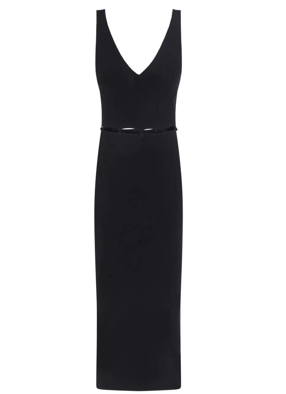 Nanushka U-Neck Loop-Waist Midi Dress