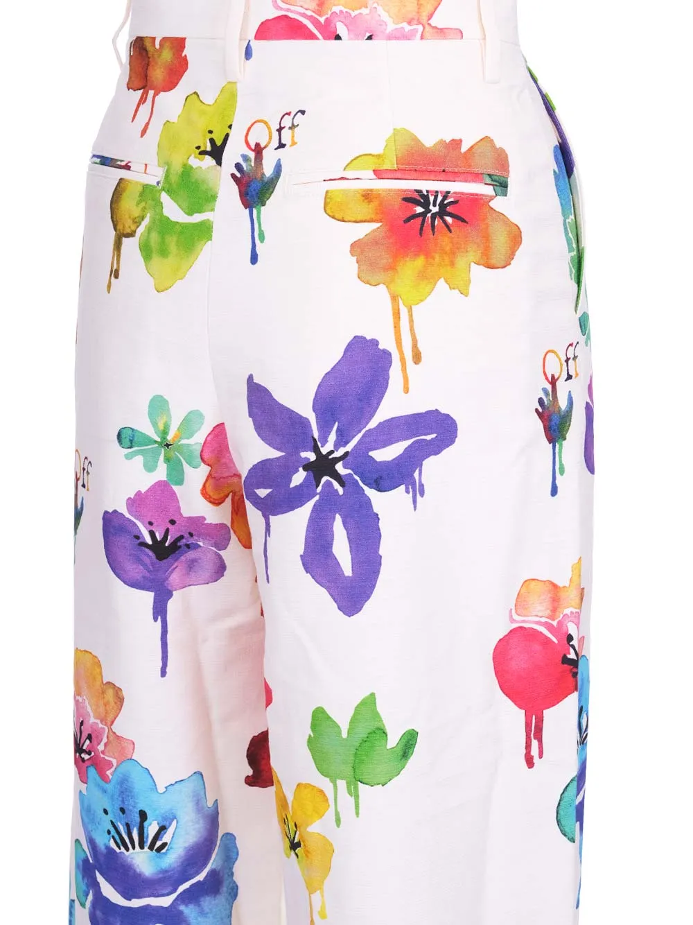 Off-White All-Over Printed Straight Leg Trousers