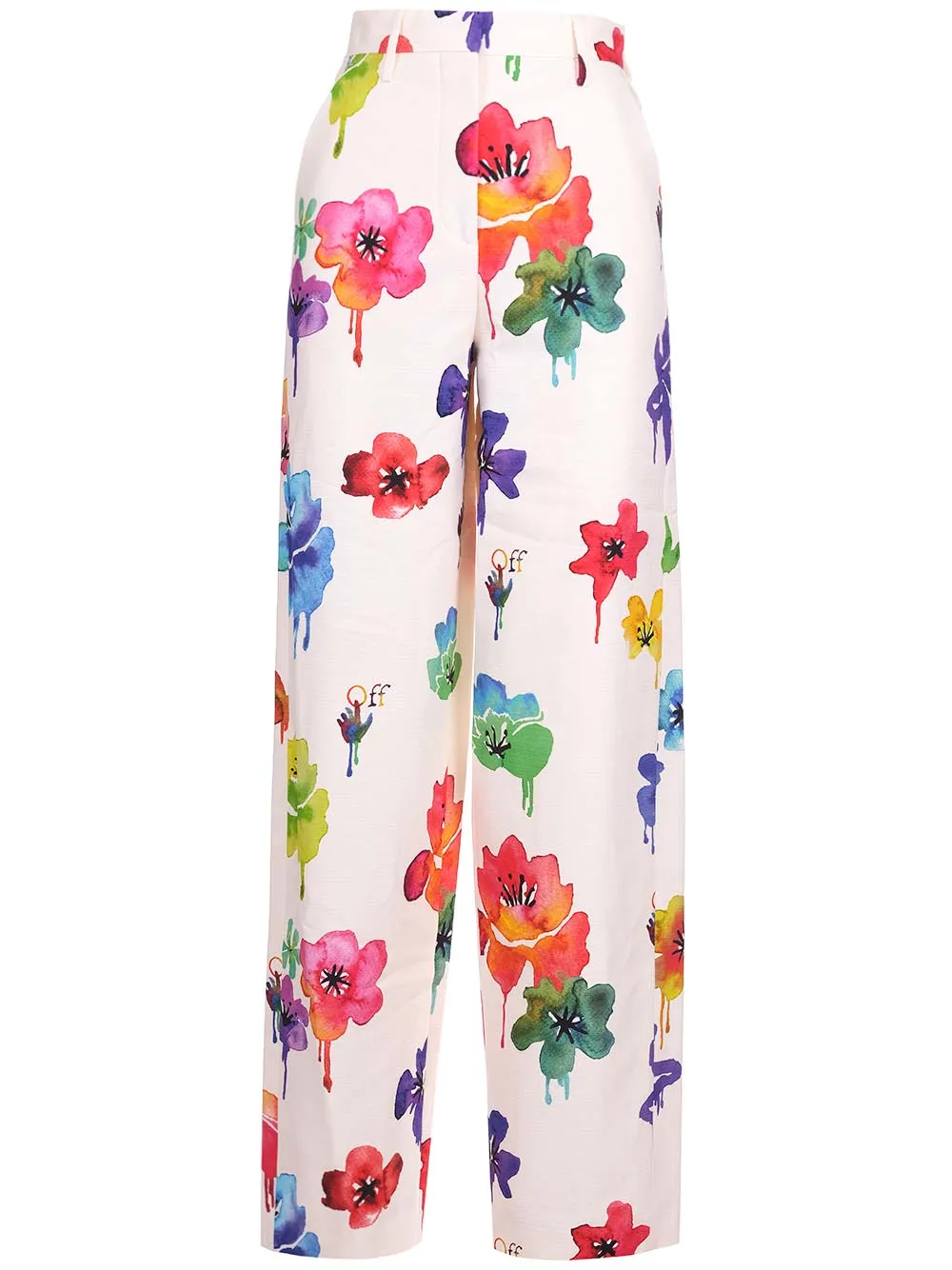 Off-White All-Over Printed Straight Leg Trousers