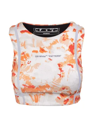 Off-White Floral Printed Active Bra Top