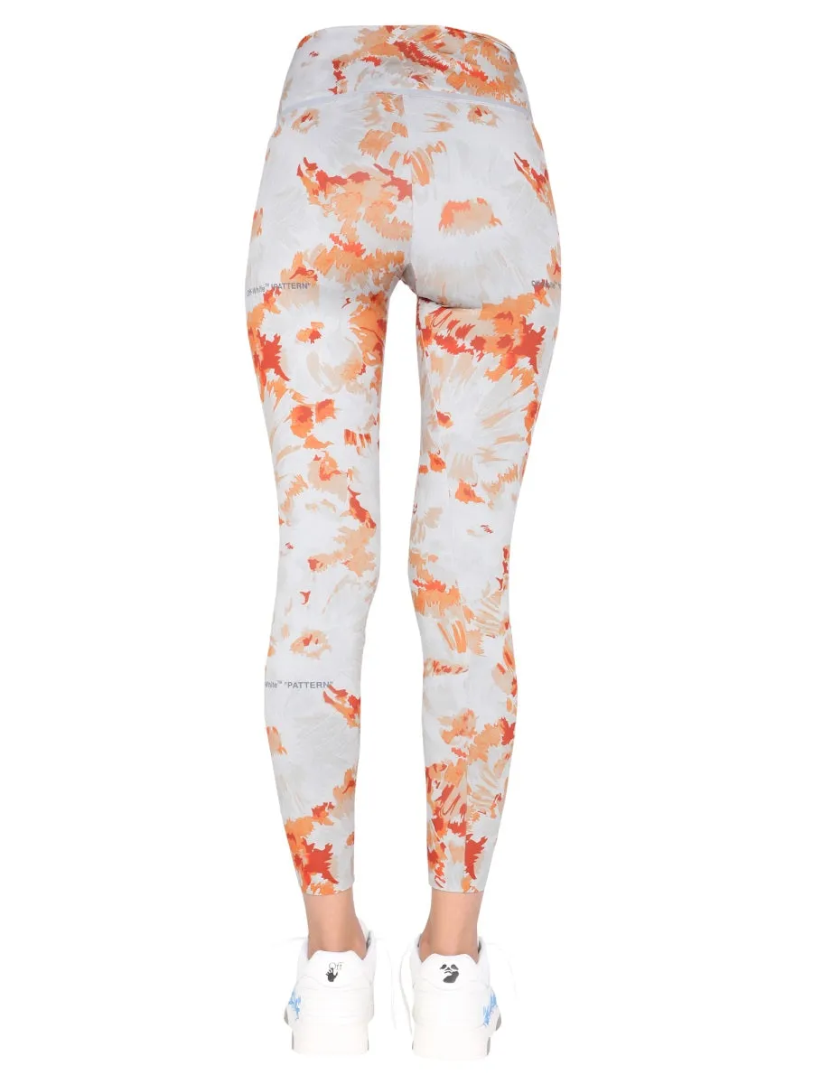 Off-White Floral Printed Leggings