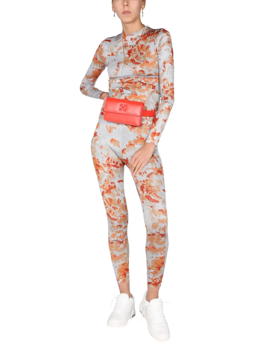 Off-White Floral Printed Leggings