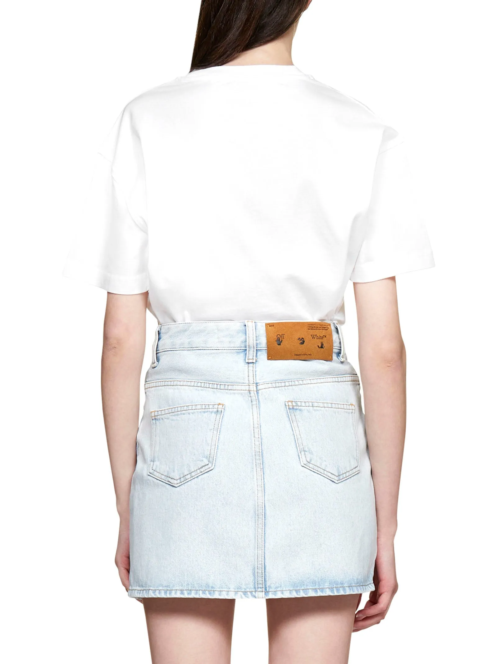 Off-White High Waist Mini Denim Skirt