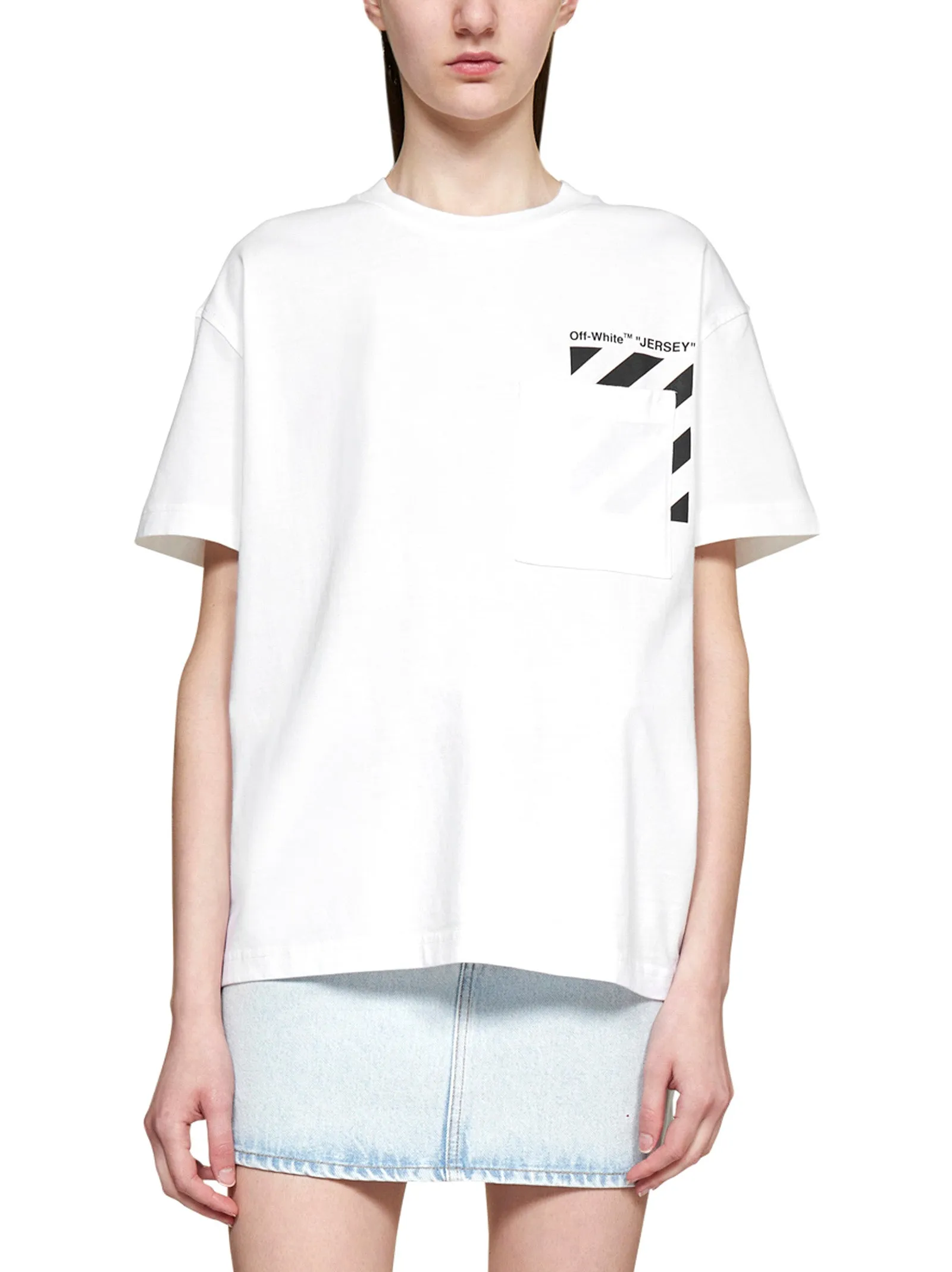 Off-White High Waist Mini Denim Skirt