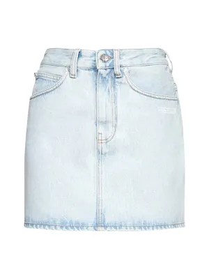 Off-White High Waist Mini Denim Skirt