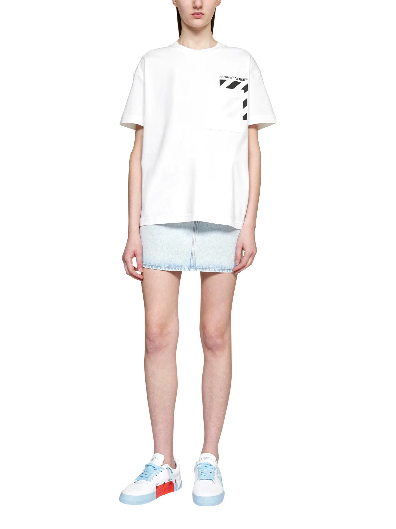 Off-White High Waist Mini Denim Skirt