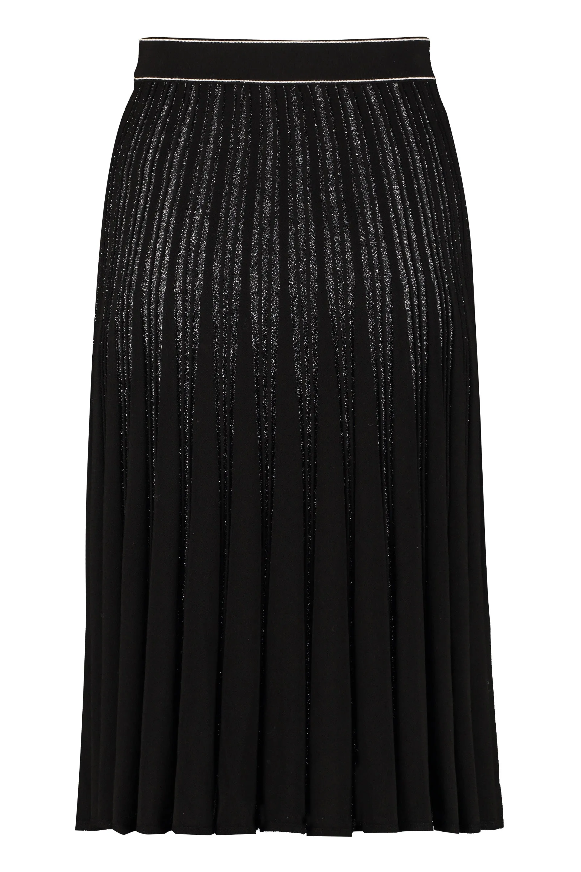Off-White Logo Band Lurex Pleated Skirt