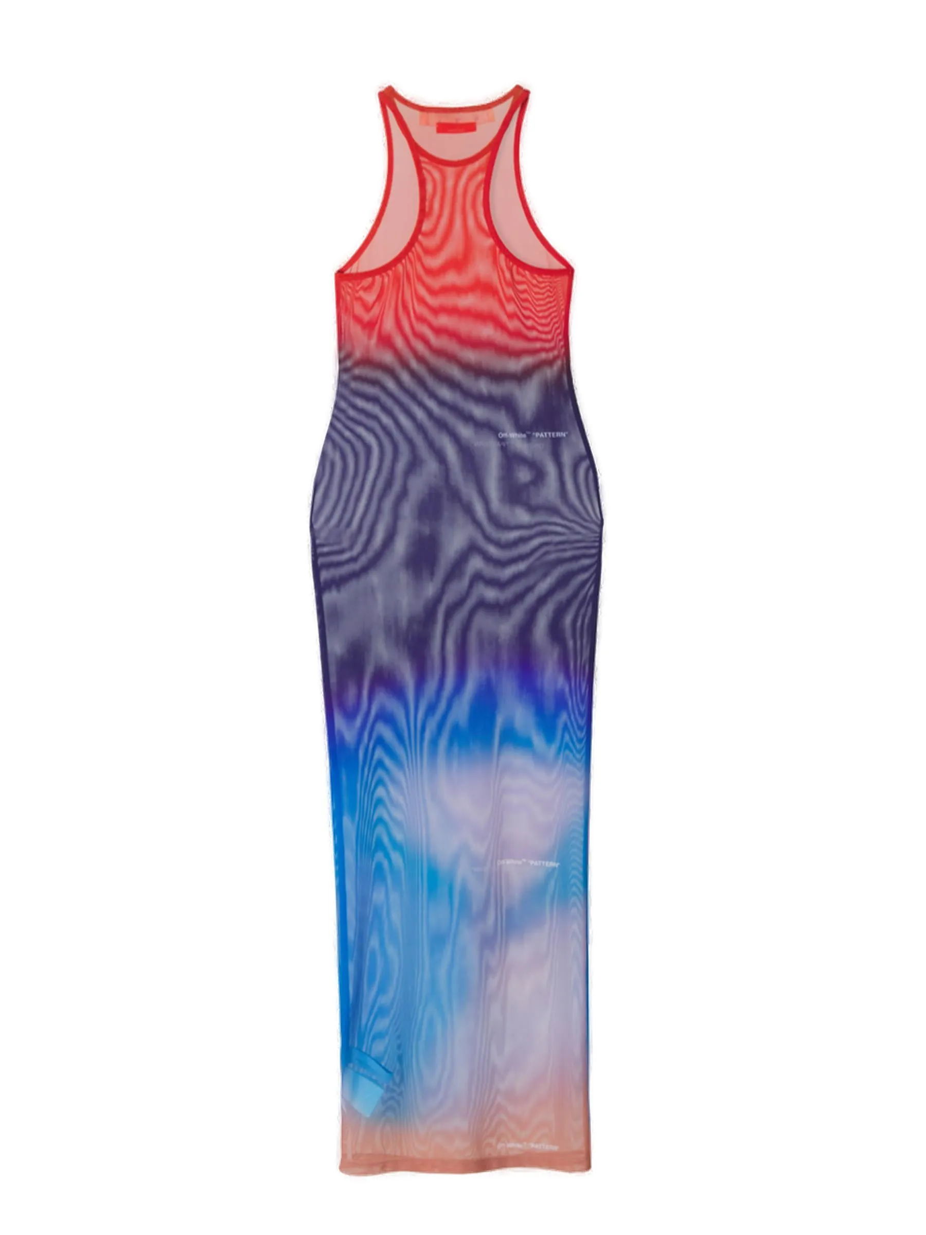 Off-White Two-Tone Sleeveless Midi Dress