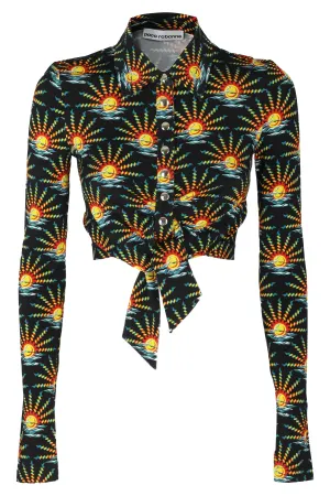 Paco Rabanne Button-Up Cropped Top